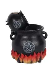 Incense Holder Pouring Cauldrons Backflow Black 13x16x12cm