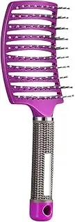 EZONEDEAL Detangler Hair Brush, Hair Brush, Ultra-Soft IntelliFlex Bristles, Curved Vented Brush For Blow Drying, Anti-Static Bristles Massage, Hair Brush Detangling Brush For Women & Men (Purple)