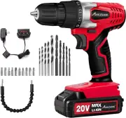 20V Ion Power Cordless Screwdriver Power Tools Drill Set with 22 Pcs Drill Bits