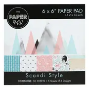 The Paper Mill Scandi Style Paper Pad 6 x 6 Inch 30 Sheets