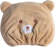 Dry Hair Hat | Cartoon Bear Design Fast Absorption Hat for Drying Hair | Adjustable Shower Turban for Kids