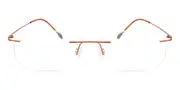 Rectangle Rimless Titanium Men's Glasses Online Orange Size 52 - Lenses Included - Private Health Rebate - Blue Light Block - SmartBuy Collection