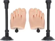 Silicone Nail Art Practice Foot Model Realistic Manicure Training Half Foot Mannequin With Stand for Home Nail Salon 2 PCS Set Includes Nail Tips Toe Separator