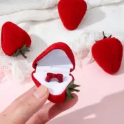 Velvet Strawberry Ring Box Storage Box Jewelry Display Case Valentine's Day Gift