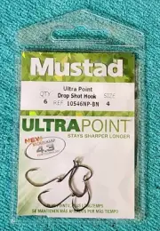 Mustad - 10546NP-BR - SIZE 4 - ULTRA POINT - DROP SHOT HOOKS 6-PACK - FISHING