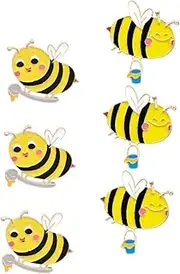 [TEMPNAP] 6pcs Cute Bee Brooch Pins for Children Cartoon Animal Versatile Badge for Clothing and Bags Stylish Metal Bee Brooch