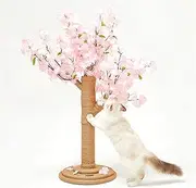 VETRESKA Cat Scratching Post Toys, Cat Activity Scratcher Tree with Sisal Rope, Vertical Cherry Blossom Cat Scratch Post Claw Scratchers for Indoor Cats Kitten Supplies Cat Condo Furniture Decor