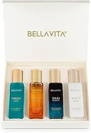 BellaVita Luxury Unisex Perfume Gift Set (4x20ml) | SKAI, Fresh, White OUD, Honey OUD | Vanilla Perfume Set Aromatic Gift | Unisex Travel Cologne Gift Set | Vegan Fragrance, Travel Friendly Perfume