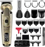 Hatteker Beard Trimmer Mustache Trimmer for Men 8 in 1 Adjustable Speed Waterproof Hair Clipper T-Blade Trimmer Electic Razor Shavers Cordless Mens Gift Grooming Kit with Face Nose Body (Bronze)
