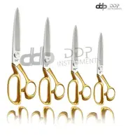 4 Pcs Tailor Upholstery Scissors Shears 8",10",12", 14" Heavy Duty Gold Handle