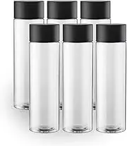 Got Dragon 6-Pack Bulk Empty Plastic Juice Bottles with Caps Reusable 400ml Durable Water Bottles great Sensory Bottles and Smoothie Bottles with Black Lids Great Calming Bottles for Sensory Crafts
