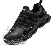 LARNMERN Steel Toe Cap Trainers Mens Safety Trainers Waterproof Cushioning Safety Shoes Anti-Smashing Lightweight Comfortable Fashion Work Shoes