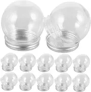 MUELODSIC 16pcs Clear Plastic Water Globes DIY Snow Globe Making Props with Screw Cap for Creative Decorations and Custom Displays