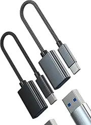 USB C Male to USB-A Female Adapter (2 Pack) USB OTG 3.0 Flash Drive Data Transfer Adaptor MacBook Compatible for Samsung Converter for IPad Type C Thunderbolt for iPhone 16 15 Pro Max Car Accessories