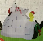 Gemmy 4.5’ Snoopy On An Igloo Christmas Inflatable Illuminated Peanuts NIB