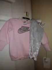 NWT Nike Baby Girl Pink 2-Piece Long Sleeve Shirt & Pants Set - Size 12 Months