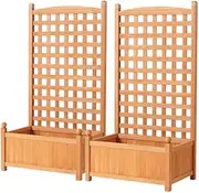 Green Fingers 2X Garden Bed Wooden 64x35x115cm Planter Raised Box Container