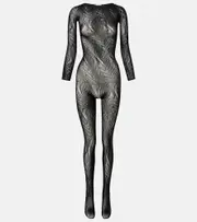 [Wolford] Wolford Sheer mesh catsuit AU 14 black