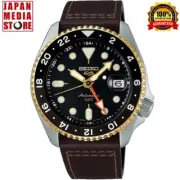 Seiko 5 Sports SBSC020 SKX Sports GMT Automatic Leather Band Men Watch JAPAN NEW