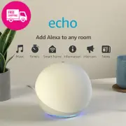 Echo (Newest Gen) - Premium Sound, Smart Home Hub, and Alexa | Glacier White