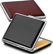 roygra Cigarette Case for Regular, King and 100's Size, PU Leather 20 Capacity - Set of 2