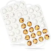 24-Cup Mini Size NonStick Silicone Muffin Pan for Baking with Metal Reinforced Frame BPA Free Silicone for Baking Mini Muffin, Cupcake, Egg Bites Oven Safe(2pcs)