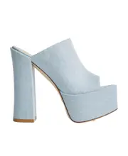Open toe cover wearing high heeled sandals 38,39 Blue