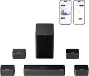 [ULTIMEA] 7.1 Surround Sound System for TV with Dolby Atmos, APP Control, 4 Wired Surround Speakers, 460W Sound Bar for Smart TV with 6.5" Wireless Subwoofer, Home Theater Sound System, Poseidon D80