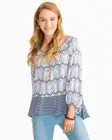 NWT Southern Tide SZ: M Erika Mixed Print Blouse