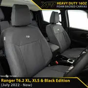 Ford Next-Gen Ranger T6.2 XL, XLS & Black Edition XP7 Heavy Duty Canvas 2x Front Seat Covers (Available)