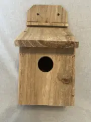 Rustic Cedar Handmade Wood Birdhouse For Bluebirds, Wrens, Chickadees