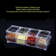 (Seasoning Pot)Kitchen Seasoning Jar Set Acrylic Condiment Storage Box US