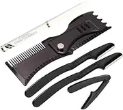 WRITWAA Wear-resistant Beard Styling Set 3 in 1 Beard Comb Shaper Daily Use Portable Beard Tool for Men Material for Dad
