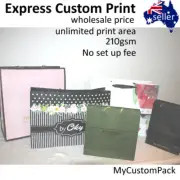CUSTOM PRINT Express Luxury Laminated Art Paper Bags 210gsm MANY SIZE BULK