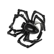 Hip Hop Punk Spider Insect Animal Rings For Women Men Creative Black Spider Inlaid Crystal Ring Gothic Jewelry Halloween Gift Green