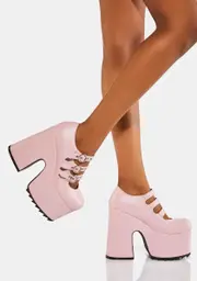 [Lamoda] Pink Safety Platform Heels
