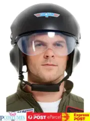Top Gun Deluxe Helmet 1980s Army Headpiece Military Costume Aviator Pilot