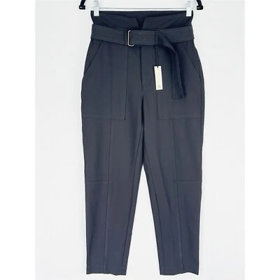 Banana Republic Pants Womens 2 Black Paperbag Waist Belted Utility Trouser NEW