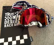 New Oakley x Troy Lee Design Patriot MX MTB Goggle Red White Blue Prizm MX Torch