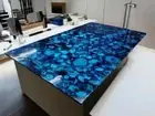 36"x60" Blue Agate Stone Dining Table – Handmade Luxury Gemstone Top