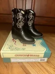 Canyon Trails Lil Cowboy Boots Pointed Toe Classic Black Toddler Size 5 CT-104-