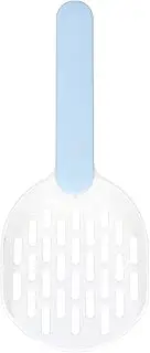 Cat Litter Scoop - Sturdy Plastic Kitty Litter Sifter - Wide Mouth Shovel for Cleaning Pet Litter Boxes (Cat Litter Shovel White and Blue)