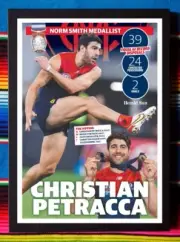 Framed 2021 MELBOURNE DEMONS AFL Premiers Poster CHRISTIAN PETRACCA 84x59cm