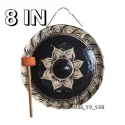Gong size 8 inches Thai pattern enhances luck attracts money Thai antiques.