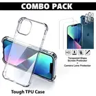 Crystal Gel Case Skin Soft TPU Cover for iPhone 13 12 Pro Glass Screen Protector