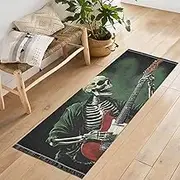 YMXFXP Guitar Skeleton Cool Washable Runner Rug 2’ x 6’ Non-Slip Runner Rug for Hallways Entryway Bedroom Living Room - Thin Mat for Family Pet