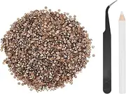 uxcell 5000pcs Flatback Rhinestones Resin, SS6 2mm Resin Rhinestones Bulk Round Shine Gems with Pickup Tools for DIY Nail Art Tumblers Mugs Clothes, Rose Gold
