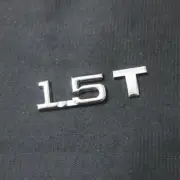 1x Silver 1.5T Chrome Metal Decal Sticker Badge Emblem Turbo Hybrid Engine Power (for: MG)