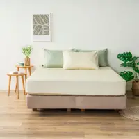 在飛比找蝦皮商城優惠-hoi!台灣製純棉床包-雙人-陽光黃 150×186x35c