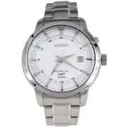 Seiko SUN029P1 Kinetic GMT Steel Stainless Men's Watch Sportura 100m SUN029 New